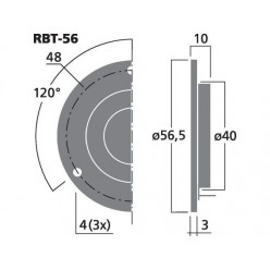 Monacor RBT-56 Wstęgowy głośnik wysokotonowy, 20W MAX/10W RM/4Ω